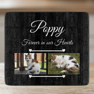 Huisdierliefhebber zwart-wit 2 foto's glas snijplank
