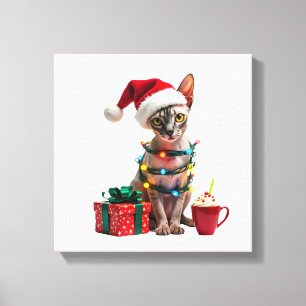 Huisdierliefhebbers Schattige Sphynx kat Rendier G Canvas Afdruk