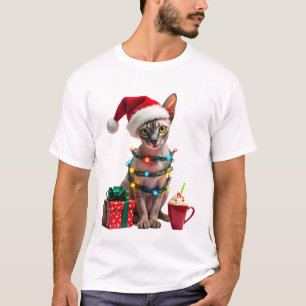 Huisdierliefhebbers Schattige Sphynx kat Rendier G T-shirt
