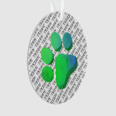 HUISDIERNAAM Patroon Pootafdruk Kleurrijk Plezier  Ornament (voorkant)