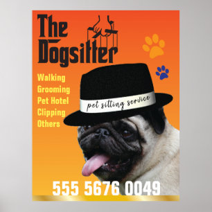 Huisdieroppas 🐾 Dogfather Hondenuitlater Vertrouw Poster