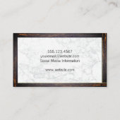 Huisdieroppas | Marmer | Zakelijke kaart met houte Visitekaartje (Achterkant)