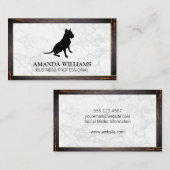Huisdieroppas | Marmer | Zakelijke kaart met houte Visitekaartje (Voorkant / Achterkant)