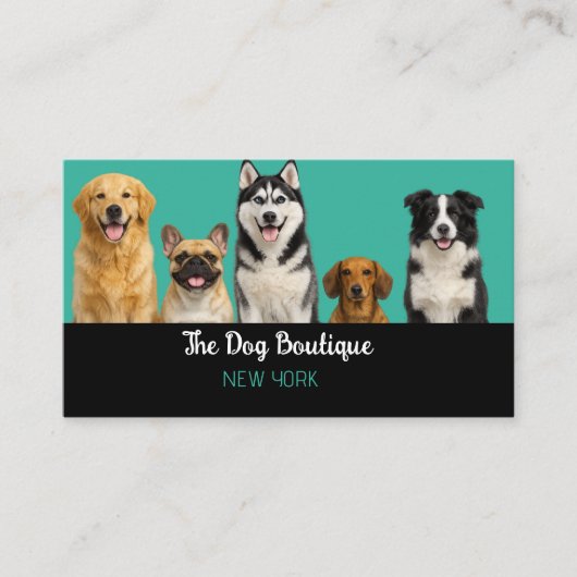 Huisdieroppas Schattige Puppy Script Visitekaartje (Voorkant)