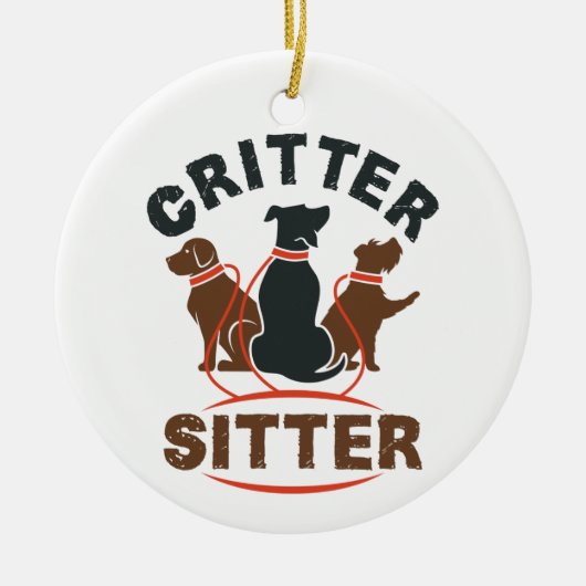 Huisdieroppasser Cute Pet Sitter Keramisch Ornament (Voorkant)