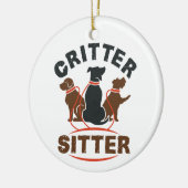 Huisdieroppasser Cute Pet Sitter Keramisch Ornament (Links)