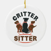 Huisdieroppasser Cute Pet Sitter Keramisch Ornament (Achterkant)