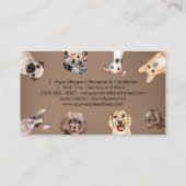 Huisdieroppasser voor kleine honden in Navy Bruin Visitekaartje (Achterkant)