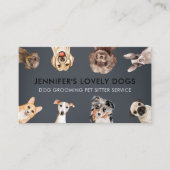 Huisdieroppasser voor kleine honden in Navy Bruin Visitekaartje (Voorkant)