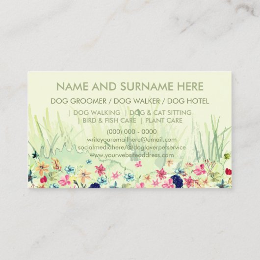 Huisdieroppasser Walker hond huisdierverzorging gr Visitekaartje (Achterkant)