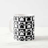 Huisdierpoot - Auto of hond geruit naadloos patroo Koffiemok (Voorkant links)