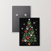 Huisdierpoot Kerstboom Katten Hondenliefhebber Ker Button (Voorkant / Achterkant)