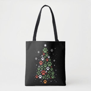 Huisdierpoot Kerstboom Katten Hondenliefhebber Ker Tote Bag