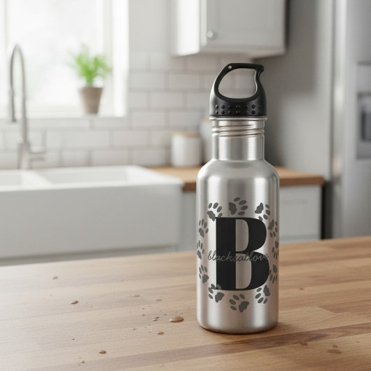 Huisdierpootafdrukken Vet Monogram Waterfles