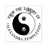 Huisdierpoten Hond Kat Yin Yang Symbool Bibliothee Zelfinktende Stempel (Design)