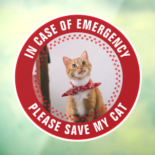 Huisdierveiligheidsalarm Aangepaste kattenfoto Eer Raamsticker