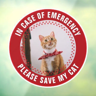 Huisdierveiligheidsalarm Aangepaste kattenfoto Eer Raamsticker