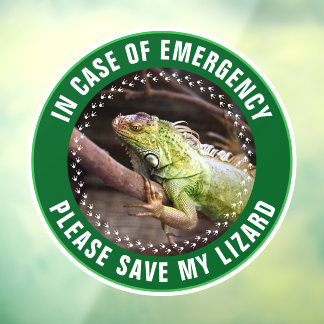 Huisdierveiligheidsalarm Aangepaste Reptiel Eerste Raamsticker