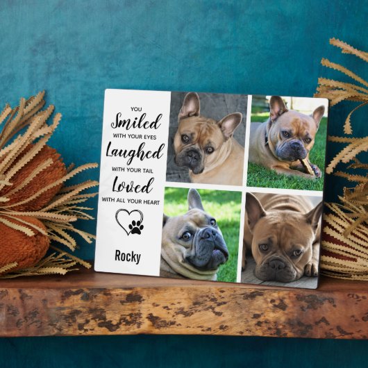 Huisdierverlies Cadeau - Aandenken overlijden hond Fotoplaat (Zijkant)