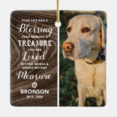 Huisdierverlies Rustieke Herdenkingsfoto Kerstmis Keramisch Ornament (Achterkant)
