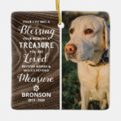 Huisdierverlies Rustieke Herdenkingsfoto Kerstmis Keramisch Ornament (Voorkant)