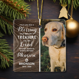Huisdierverlies Rustig Herdenkingsfoto Kerstmis Keramisch Ornament