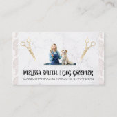 Huisdierverzorger met hond | Dierenverzorging Visitekaartje (Voorkant)