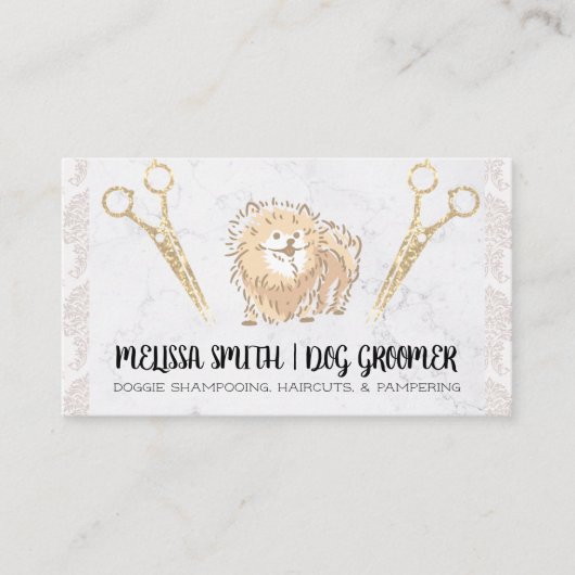 Huisdierverzorger | Moppige Pomeranian | Dierenver Visitekaartje (Voorkant)