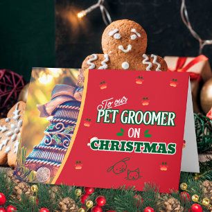 Huisdierverzorger op Kerstpoten Kat en Hond Vakant Kaart