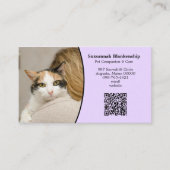 Huisdierverzorging Aangepaste QR-code en foto Visitekaartje (Voorkant)