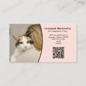 Huisdierverzorging Aangepaste QR-code en foto Visitekaartje (Voorkant)