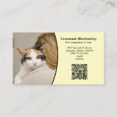 Huisdierverzorging Aangepaste QR-code en foto Visitekaartje (Voorkant)