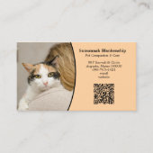 Huisdierverzorging Aangepaste QR-code en foto Visitekaartje (Voorkant)