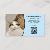 Huisdierverzorging Aangepaste QR-code en foto Visitekaartje (Voorkant)
