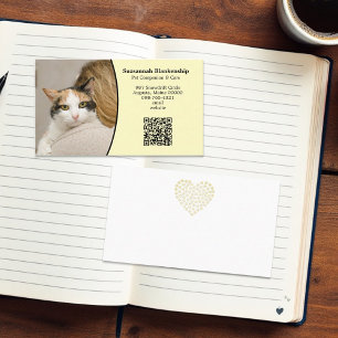 Huisdierverzorging Aangepaste QR-code en foto Visitekaartje