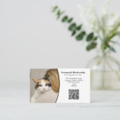 Huisdierverzorging Aangepaste QR-code en foto Visitekaartje (Staand voorkant)
