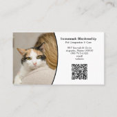 Huisdierverzorging Aangepaste QR-code en foto Visitekaartje (Voorkant)