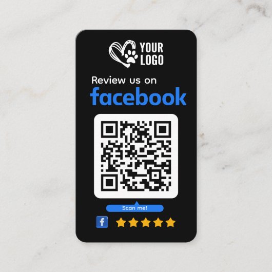 Huisdierverzorging Facebook Review Verzoek Zakelij Visitekaartje (Voorkant)