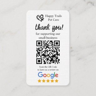 Huisdierverzorging Google Review-aanvraagkaart met Visitekaartje
