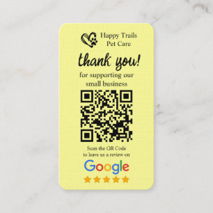 Huisdierverzorging Google Review-aanvraagkaart met Visitekaartje