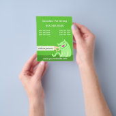 Huisdierverzorgingsfolder - Kat aaien groen Flyer (Hand)