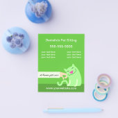 Huisdierverzorgingsfolder - Kat aaien groen Flyer (Enkel)