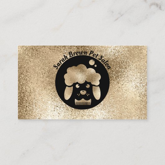 Huisdierverzorgingssalon Goud Glanzend Visitekaartje (Achterkant)