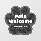 Huisdiervriendelijk Honden Welkom Pootafdruk Eigen Raamsticker (Vel)