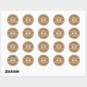Huisdiervriendelijk kraftlabel met bot ronde sticker (Vel)