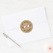 Huisdiervriendelijk kraftlabel met bot ronde sticker (Envelop)