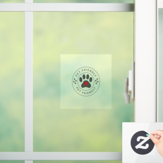 Huisdiervriendelijk label met hartpoot raamsticker (Huis)