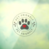Huisdiervriendelijk label met hartpoot raamsticker (Vel 3)