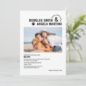 Huisdiervriendelijke Moderne Huwelijksuitnodiging Kaart (Staand voorkant)