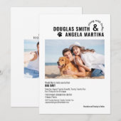 Huisdiervriendelijke Moderne Huwelijksuitnodiging Kaart (Voorkant / Achterkant)